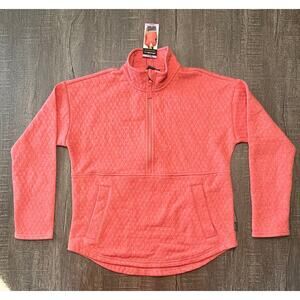 Eddie Bauer Women's Long Sleeve Quilted Half Zip Pink Pullover Jacket Size S NWT